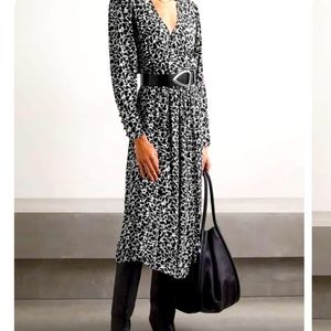 NWT ISABEL MARANT Étoile Serali Printed V-Neck Long Sleeve Dress